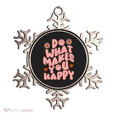 Do What Makes You Happy Hippie Retro Smile Ornament
