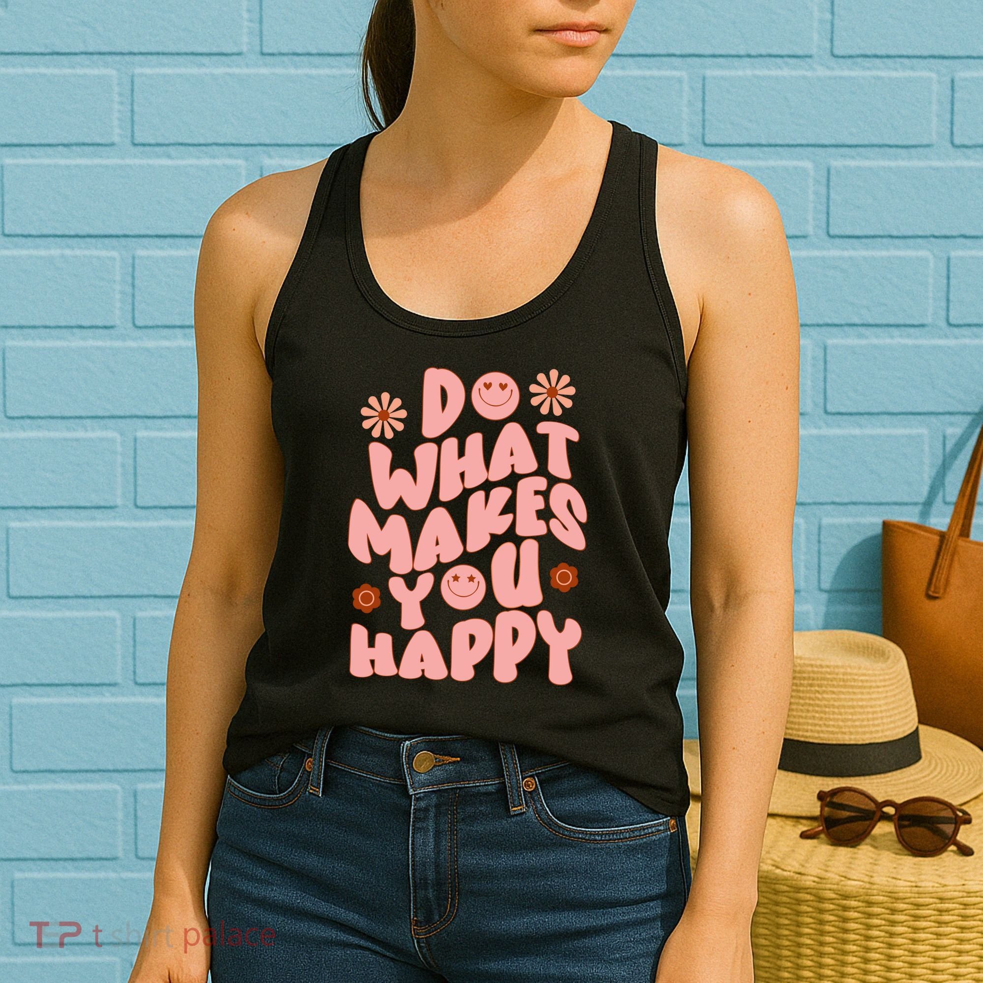 Do What Makes You Happy Hippie Retro Smile Women's Tank Top