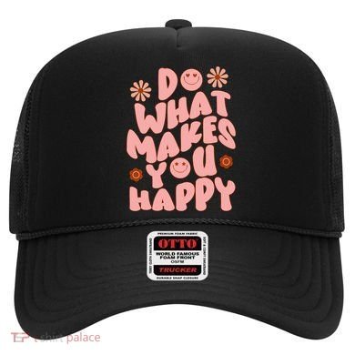 Do What Makes You Happy Hippie Retro Smile Hat