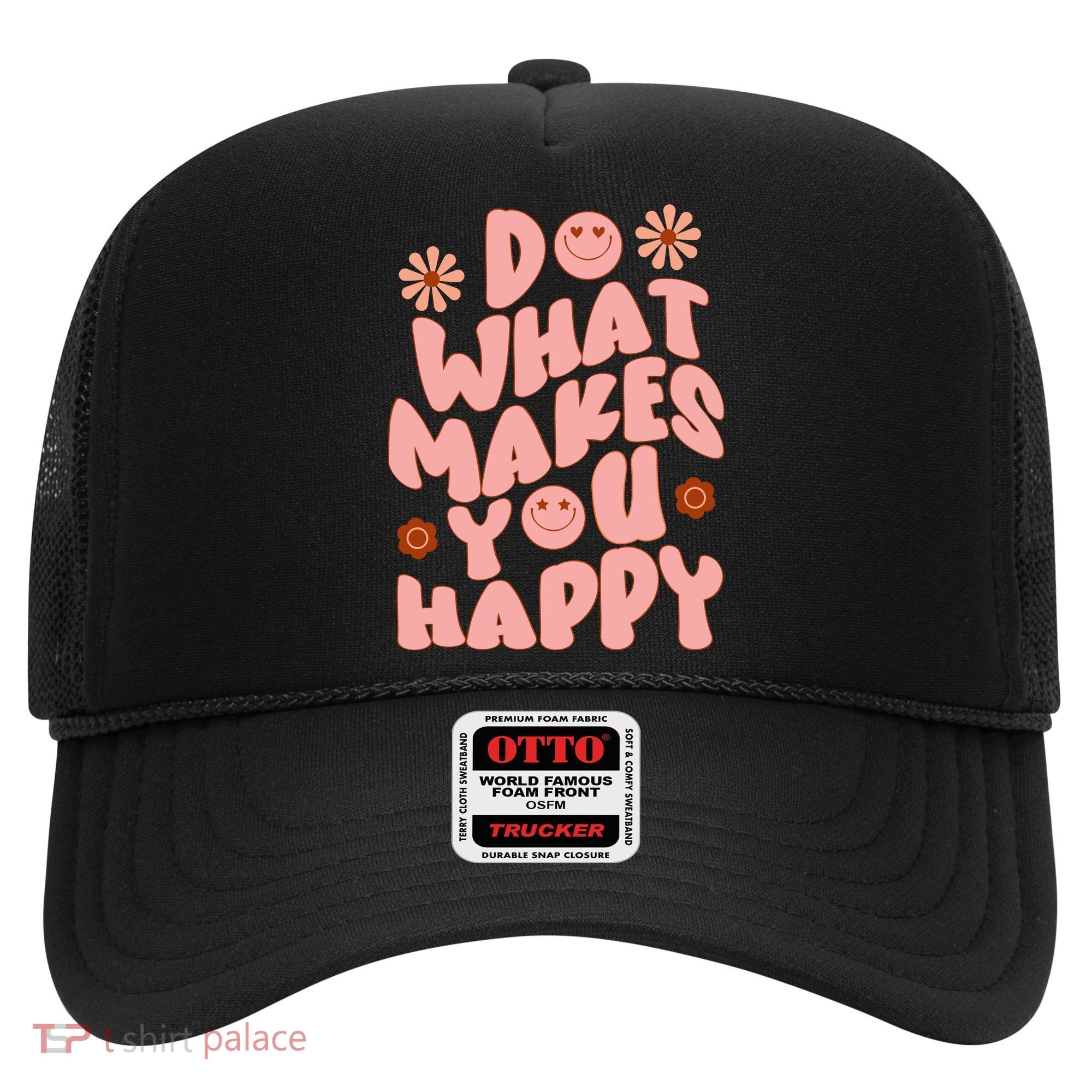 Do What Makes You Happy Hippie Retro Smile Hat