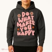 Do What Makes You Happy Hippie Retro Smile Hoodie thumb 2