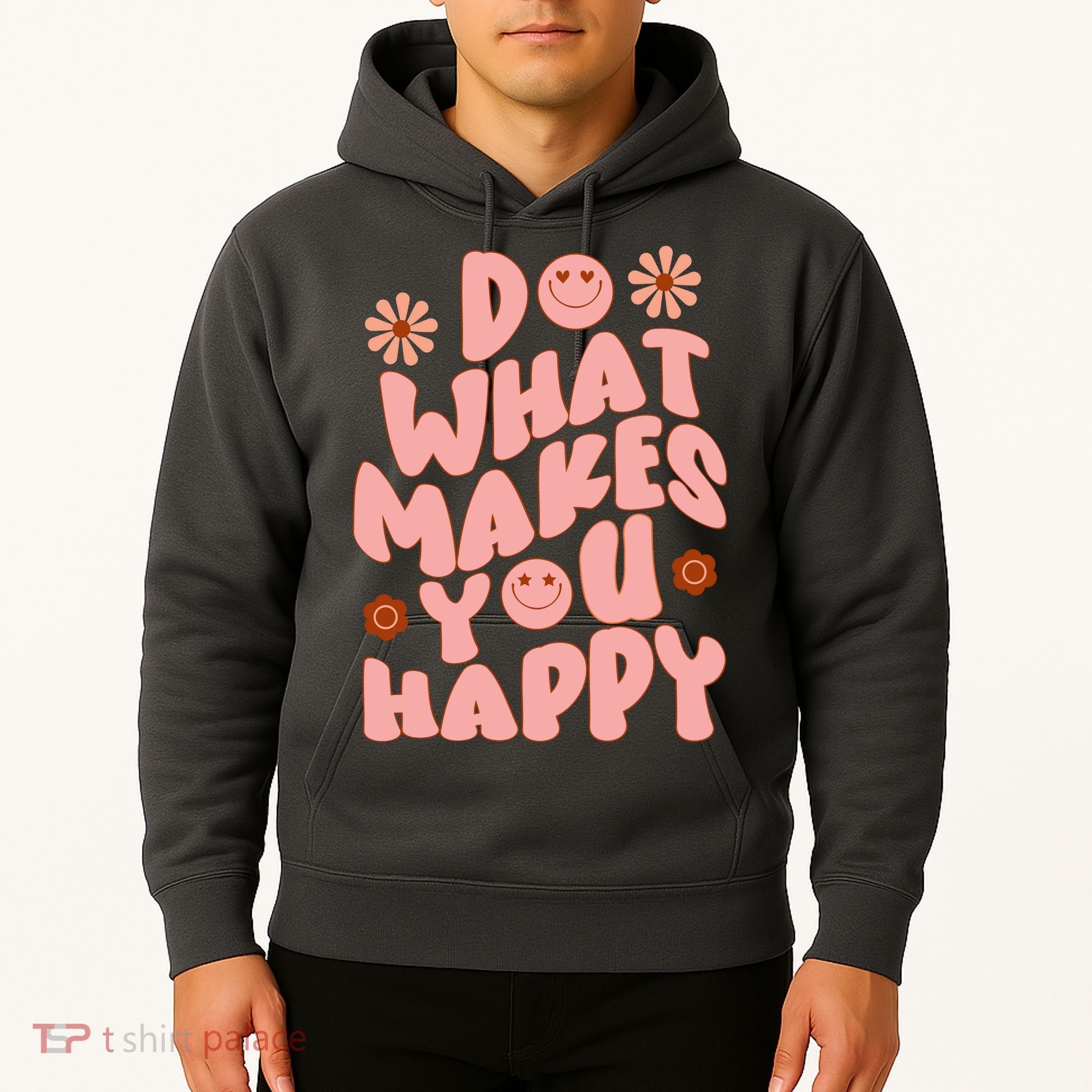 Do What Makes You Happy Hippie Retro Smile Hoodie
