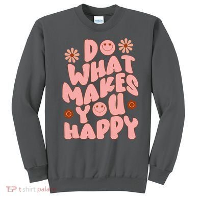 Do What Makes You Happy Hippie Retro Smile Sweatshirt
