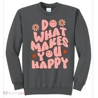 Do What Makes You Happy Hippie Retro Smile Sweatshirt thumb 0