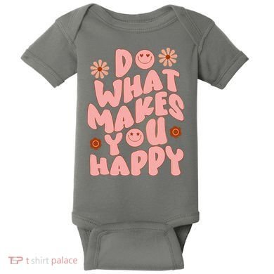 Do What Makes You Happy Hippie Retro Smile Baby Bodysuit