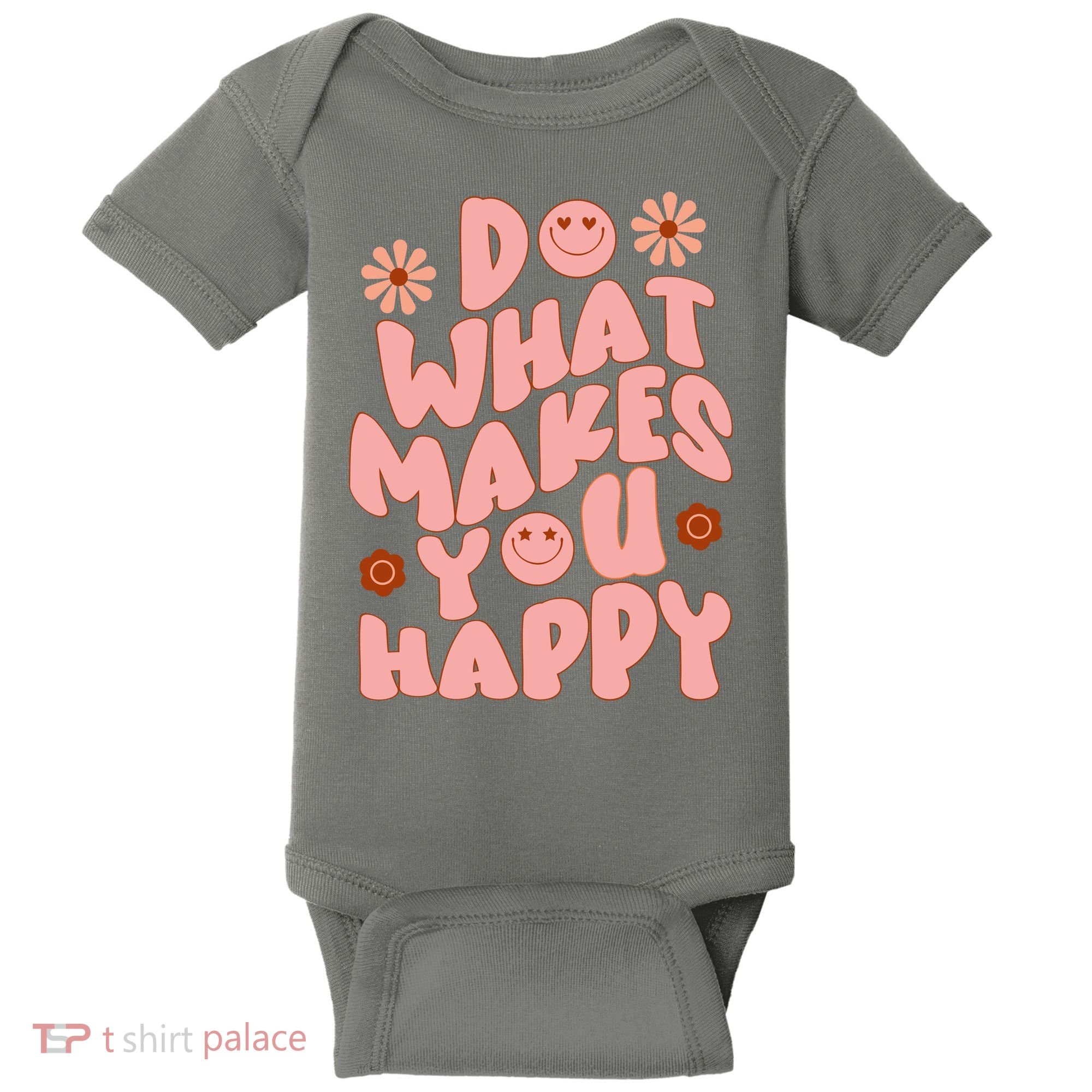Do What Makes You Happy Hippie Retro Smile Baby Bodysuit