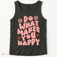 Do What Makes You Happy Hippie Retro Smile Tank Top thumb 2