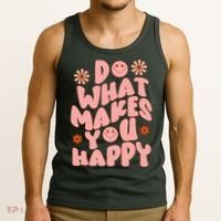Do What Makes You Happy Hippie Retro Smile Tank Top thumb 3