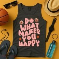 Do What Makes You Happy Hippie Retro Smile Tank Top thumb 4
