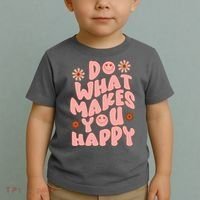 Do What Makes You Happy Hippie Retro Smile Toddler T-Shirt thumb 2