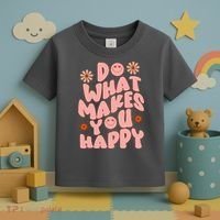 Do What Makes You Happy Hippie Retro Smile Toddler T-Shirt thumb 3