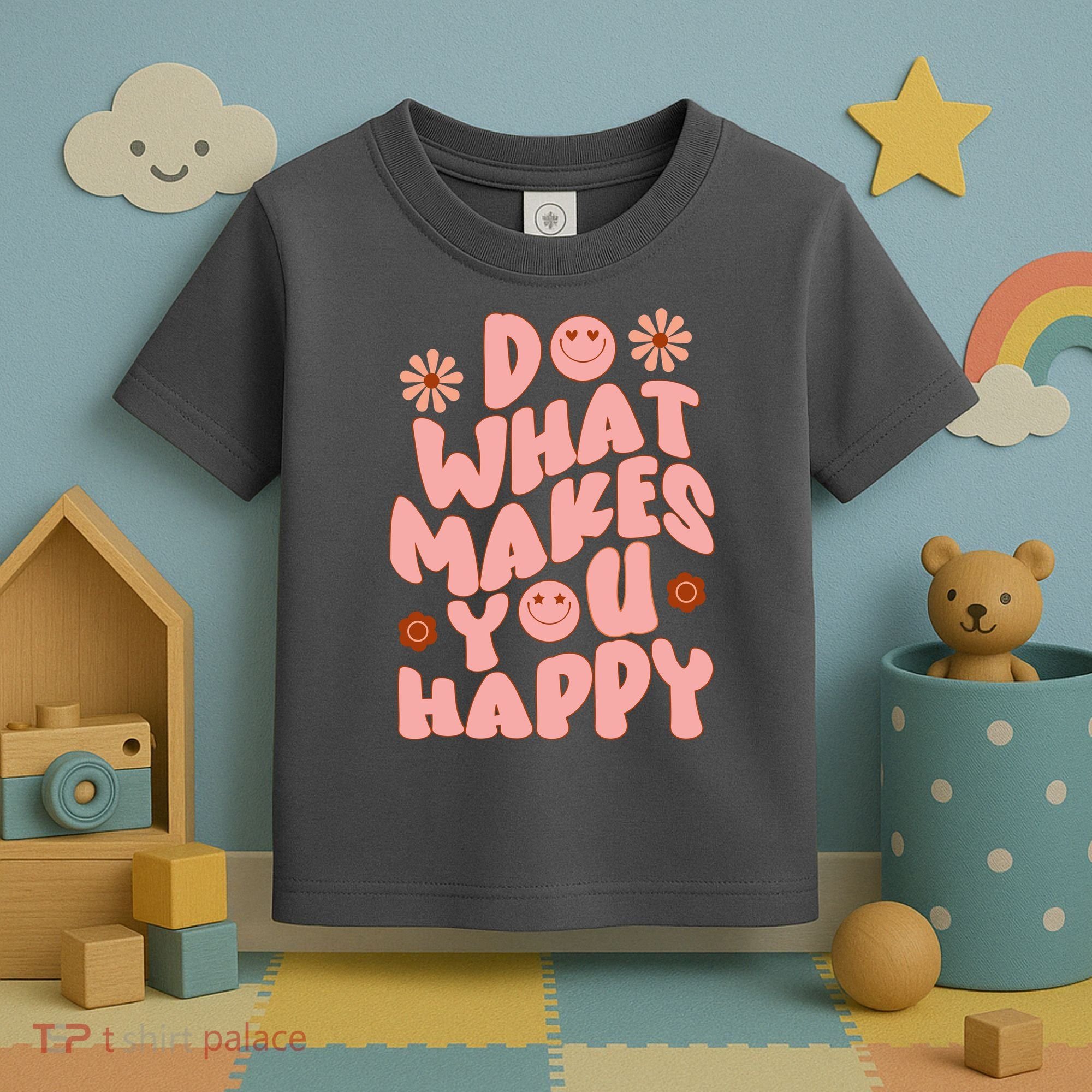 Do What Makes You Happy Hippie Retro Smile Toddler T-Shirt