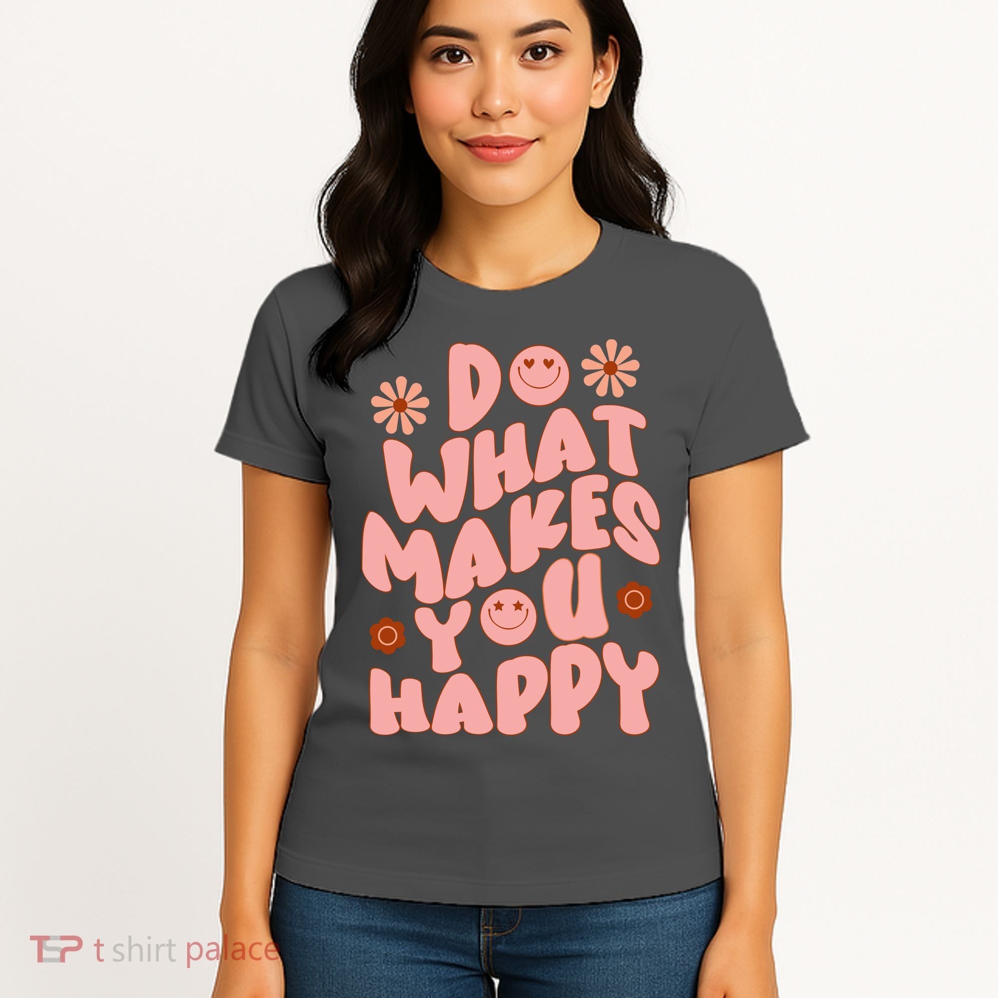 Do What Makes You Happy Hippie Retro Smile Women's T-Shirt