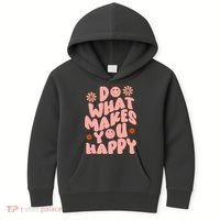 Do What Makes You Happy Hippie Retro Smile Kids Hoodie thumb 0