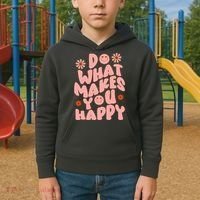 Do What Makes You Happy Hippie Retro Smile Kids Hoodie thumb 2