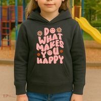 Do What Makes You Happy Hippie Retro Smile Kids Hoodie thumb 3