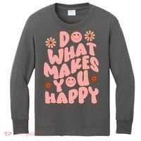 Do What Makes You Happy Hippie Retro Smile Kids Long Sleeve Shirt thumb 0