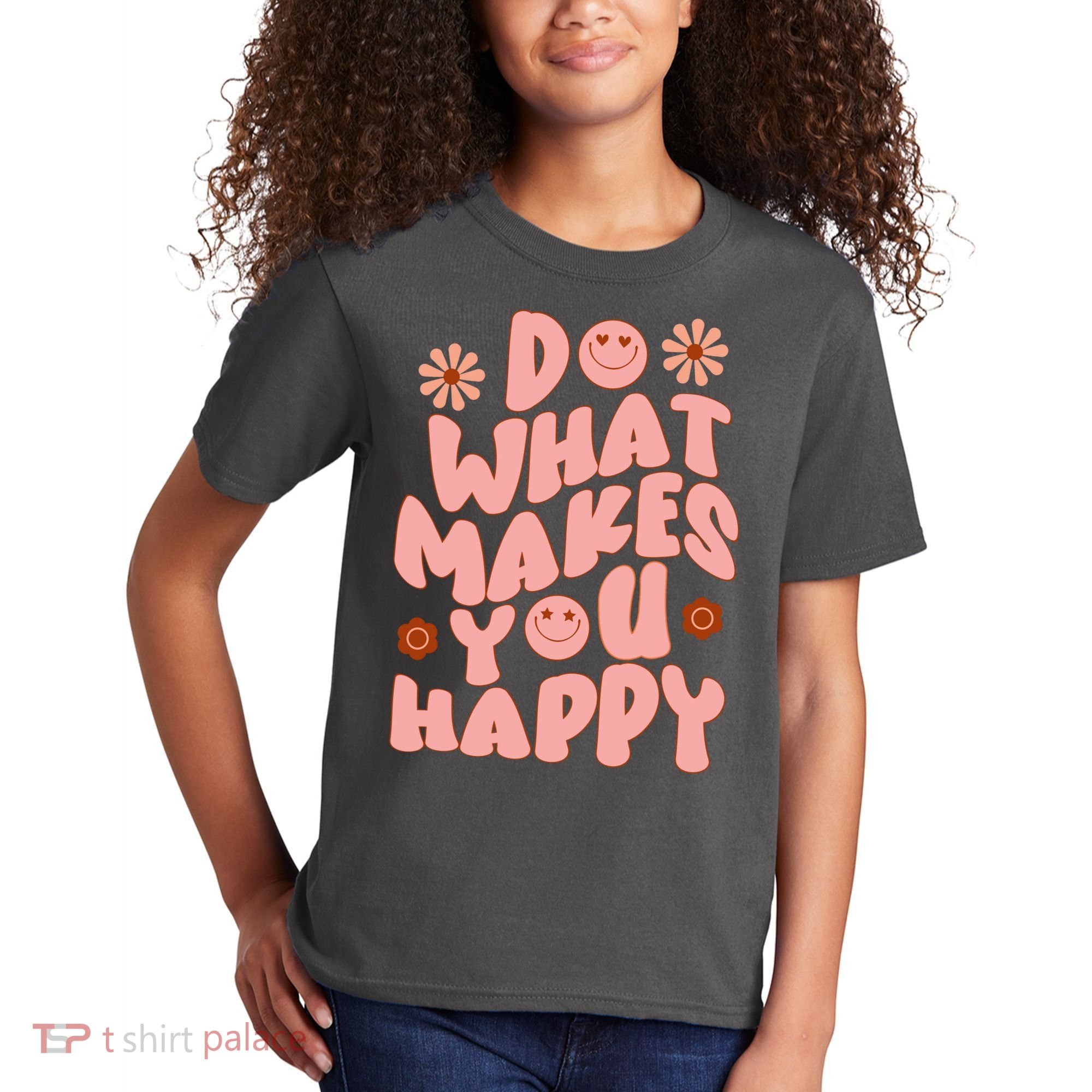 Do What Makes You Happy Hippie Retro Smile Kids T-Shirt