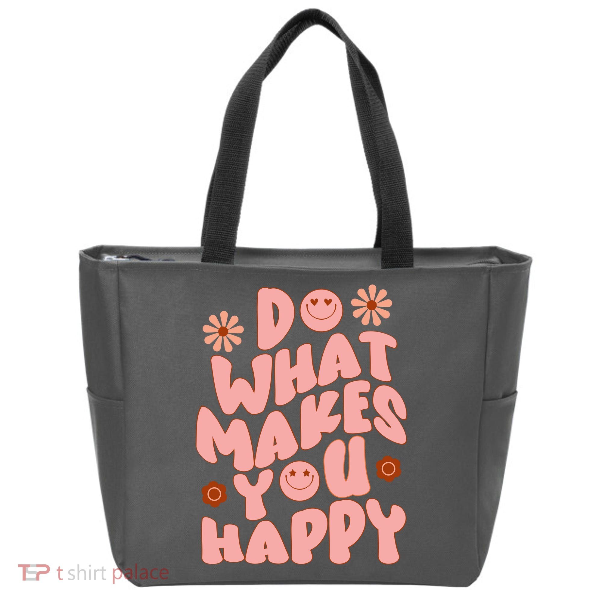 Do What Makes You Happy Hippie Retro Smile Tote Bag