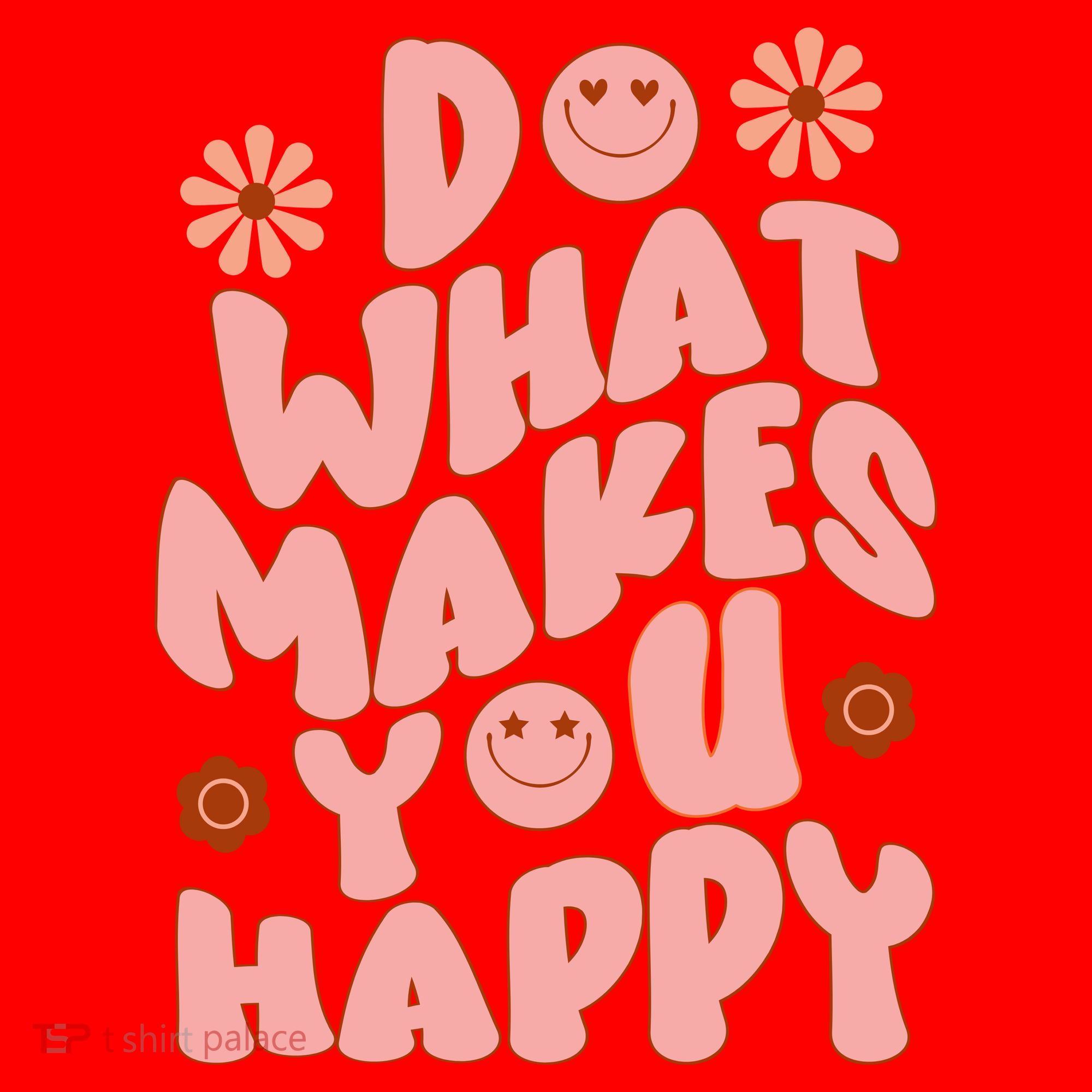 Do What Makes You Happy Hippie Retro Smile Santa Hat