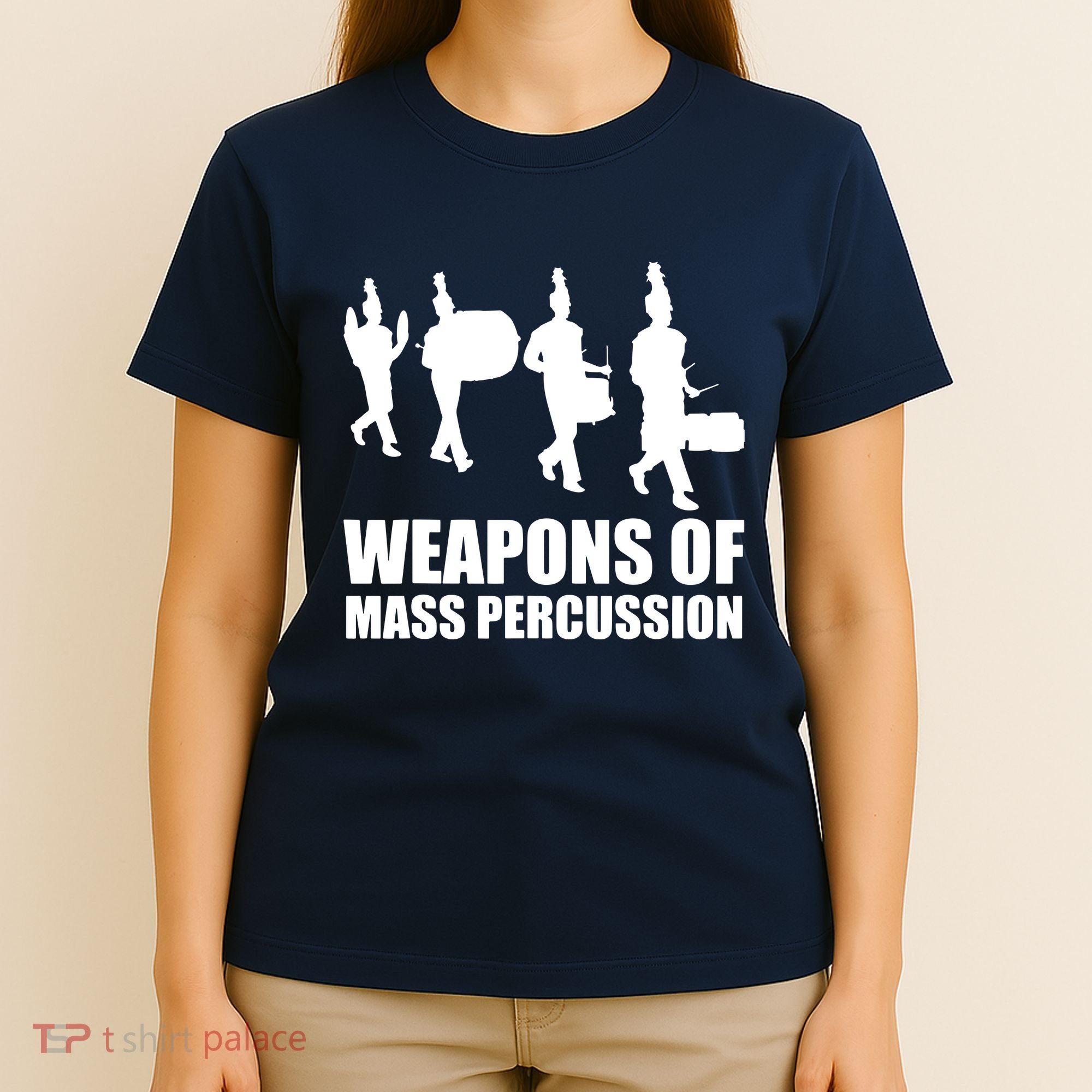 Drumline Weapons Of Mass Percussion Funny Drum Line Band T-Shirt