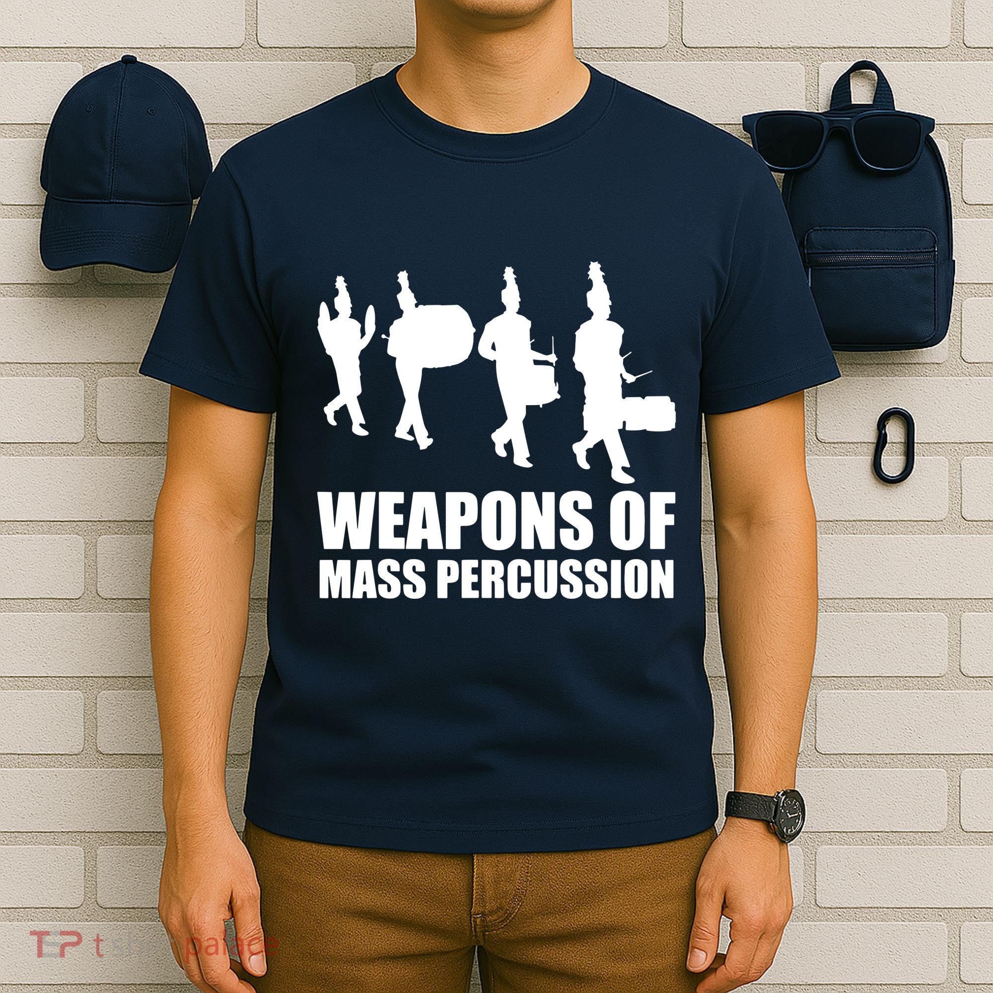 Drumline Weapons Of Mass Percussion Funny Drum Line Band T-Shirt
