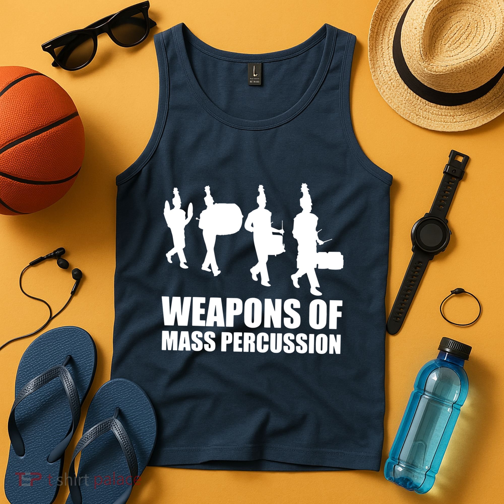 Drumline Weapons Of Mass Percussion Funny Drum Line Band Tank Top