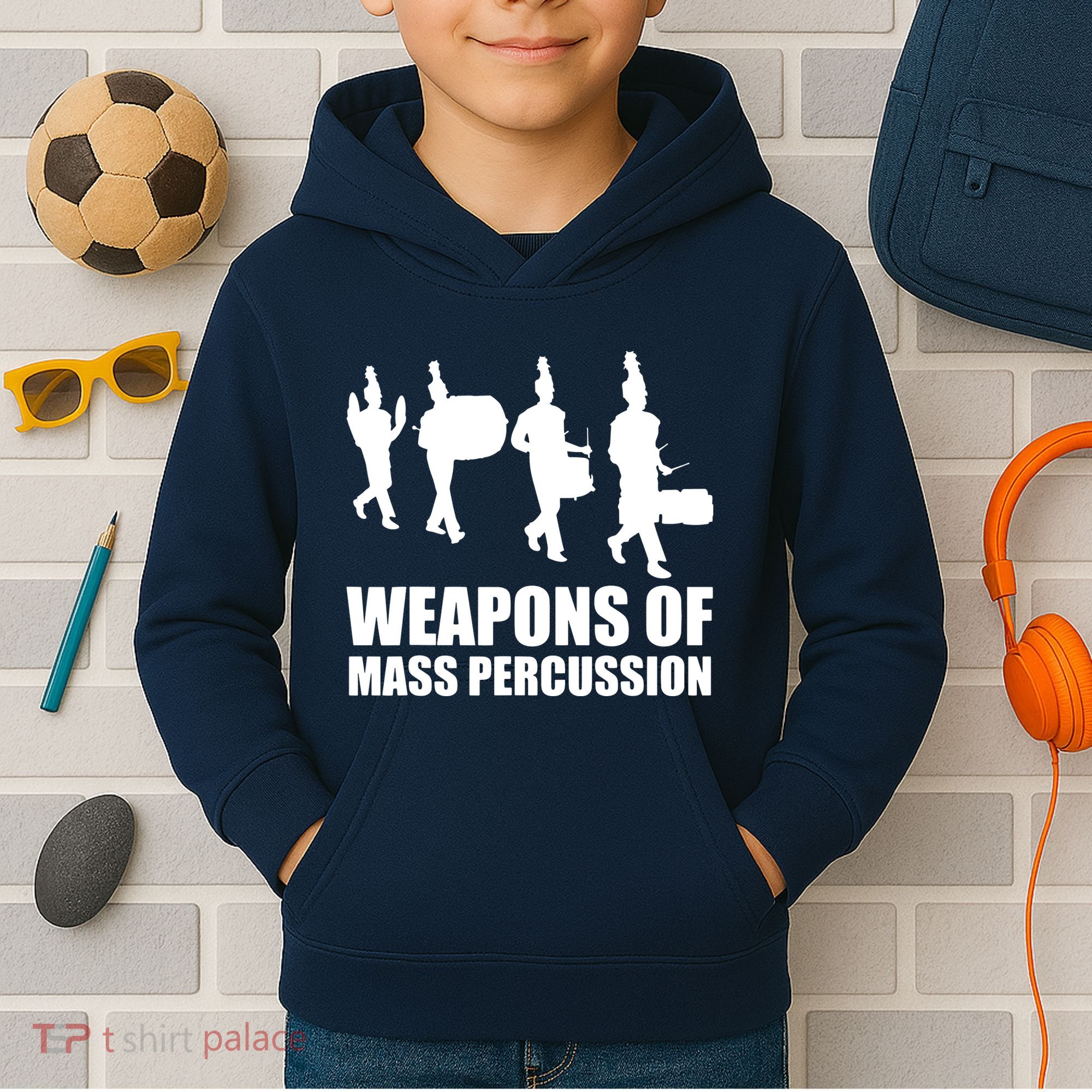Drumline Weapons Of Mass Percussion Funny Drum Line Band Kids Hoodie