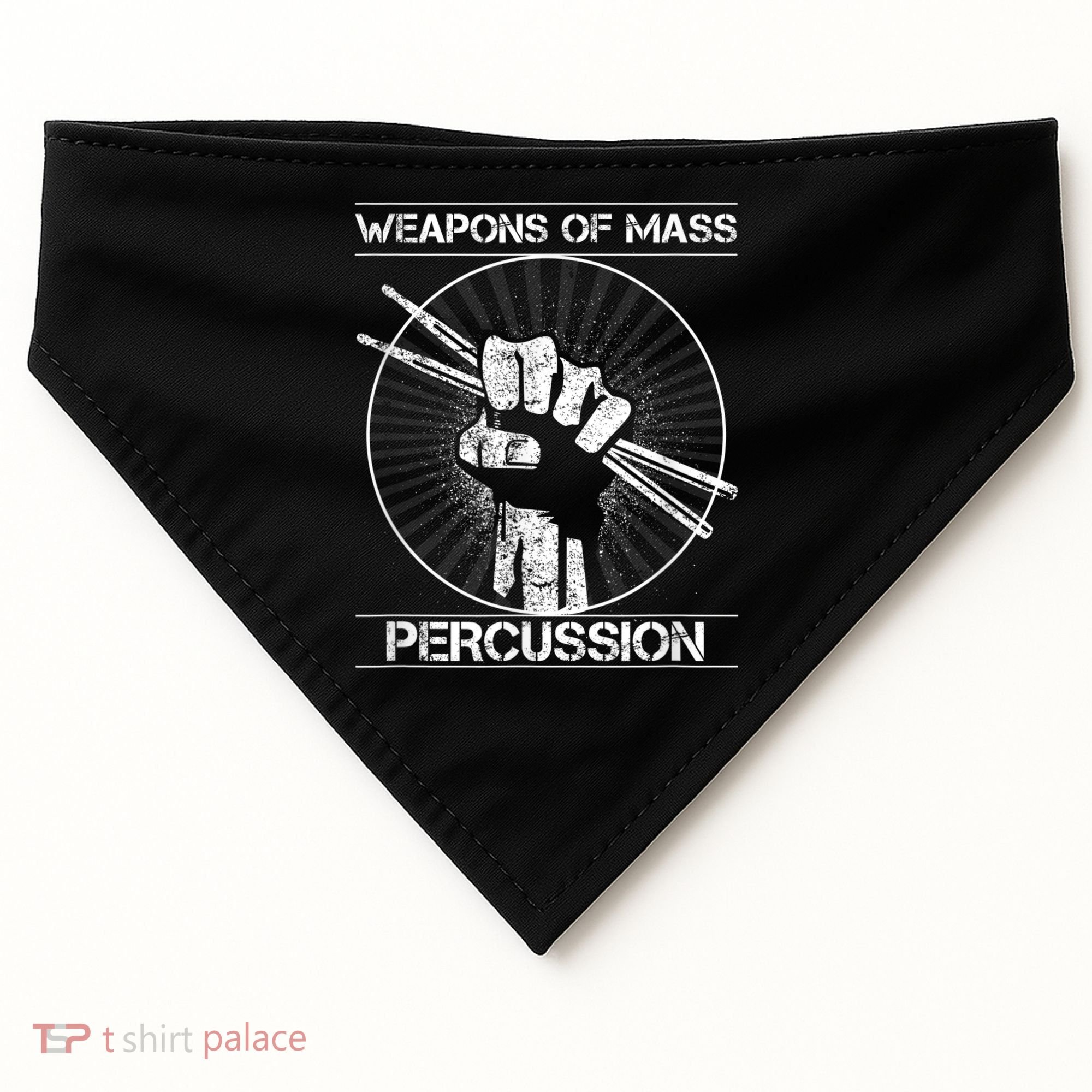Drummers Weapons Of Mass Percussion Funny Drum Stick USA-Made Doggie Bandana