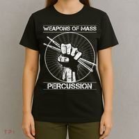 Drummers Weapons Of Mass Percussion Funny Drum Stick T-Shirt thumb 4