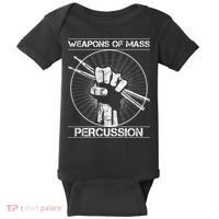 Drummers Weapons Of Mass Percussion Funny Drum Stick Baby Bodysuit thumb 0