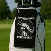 Drummers Weapons Of Mass Percussion Funny Drum Stick Golf Towel thumb 2