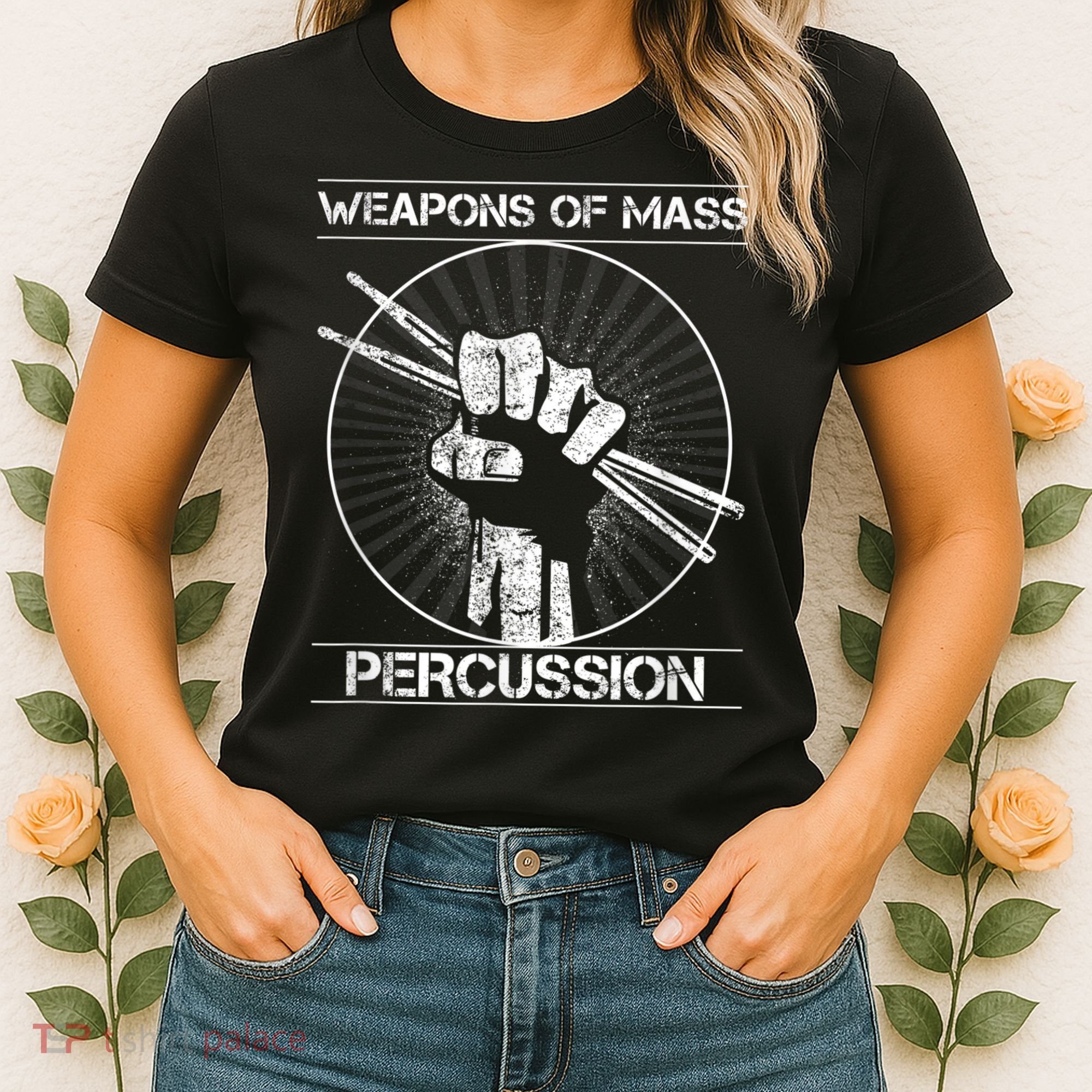 Drummers Weapons Of Mass Percussion Funny Drum Stick Women's T-Shirt