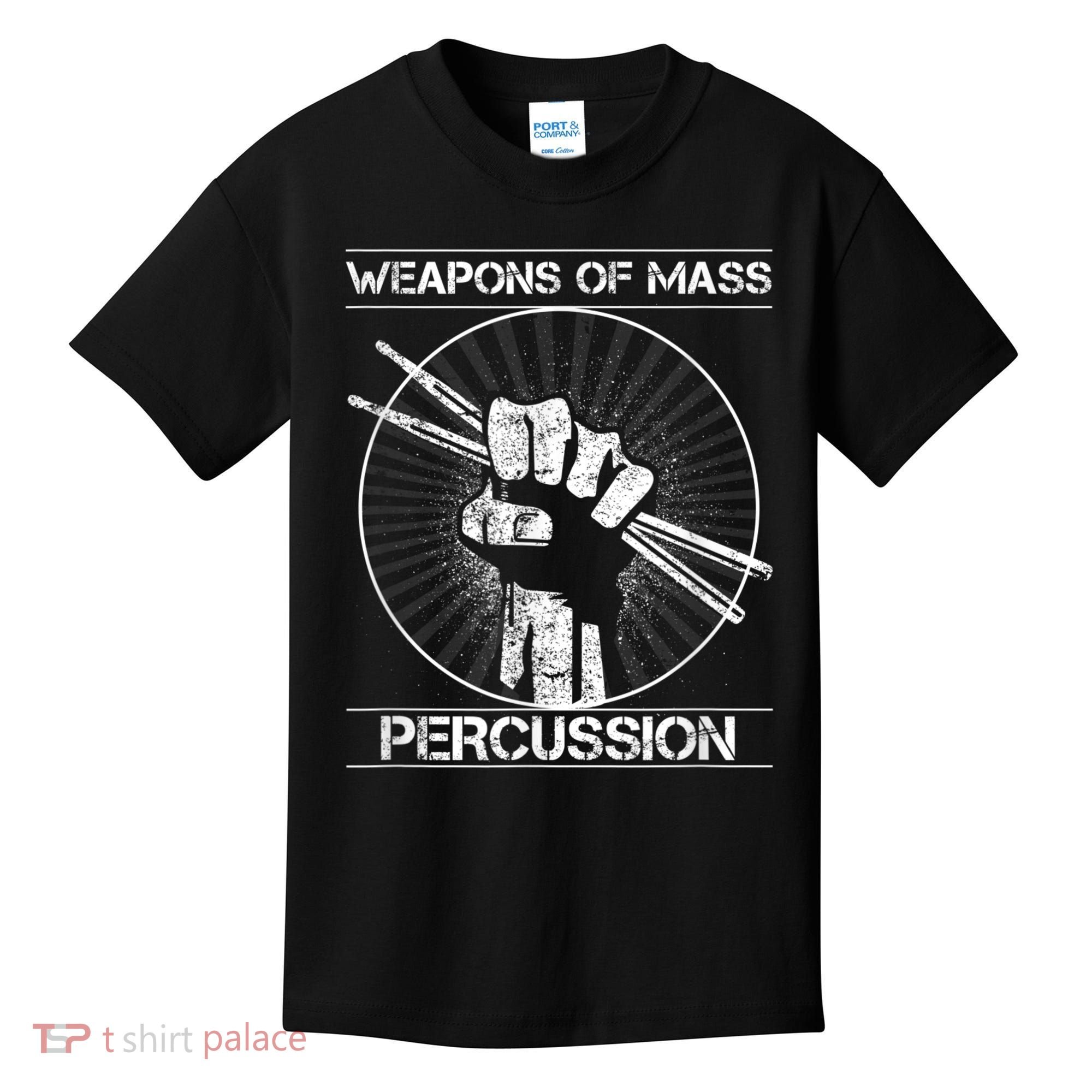 Drummers Weapons Of Mass Percussion Funny Drum Stick Kids T-Shirt