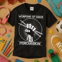 Drummers Weapons Of Mass Percussion Funny Drum Stick Kids T-Shirt thumb 3
