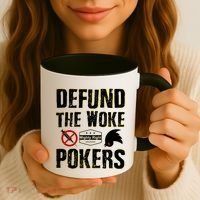 Defund Woke Pokers Coffee Mug thumb 3