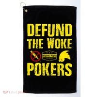 Defund Woke Pokers Golf Towel thumb 0