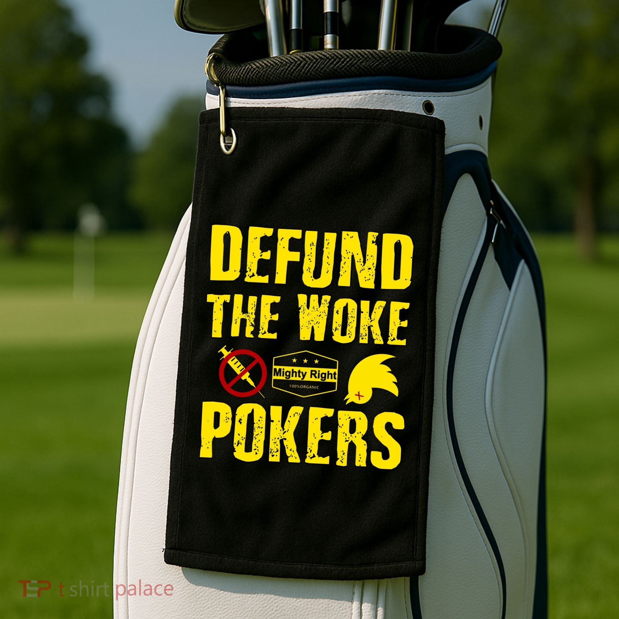 Defund Woke Pokers Golf Towel