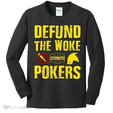 Defund Woke Pokers Kids Long Sleeve Shirt