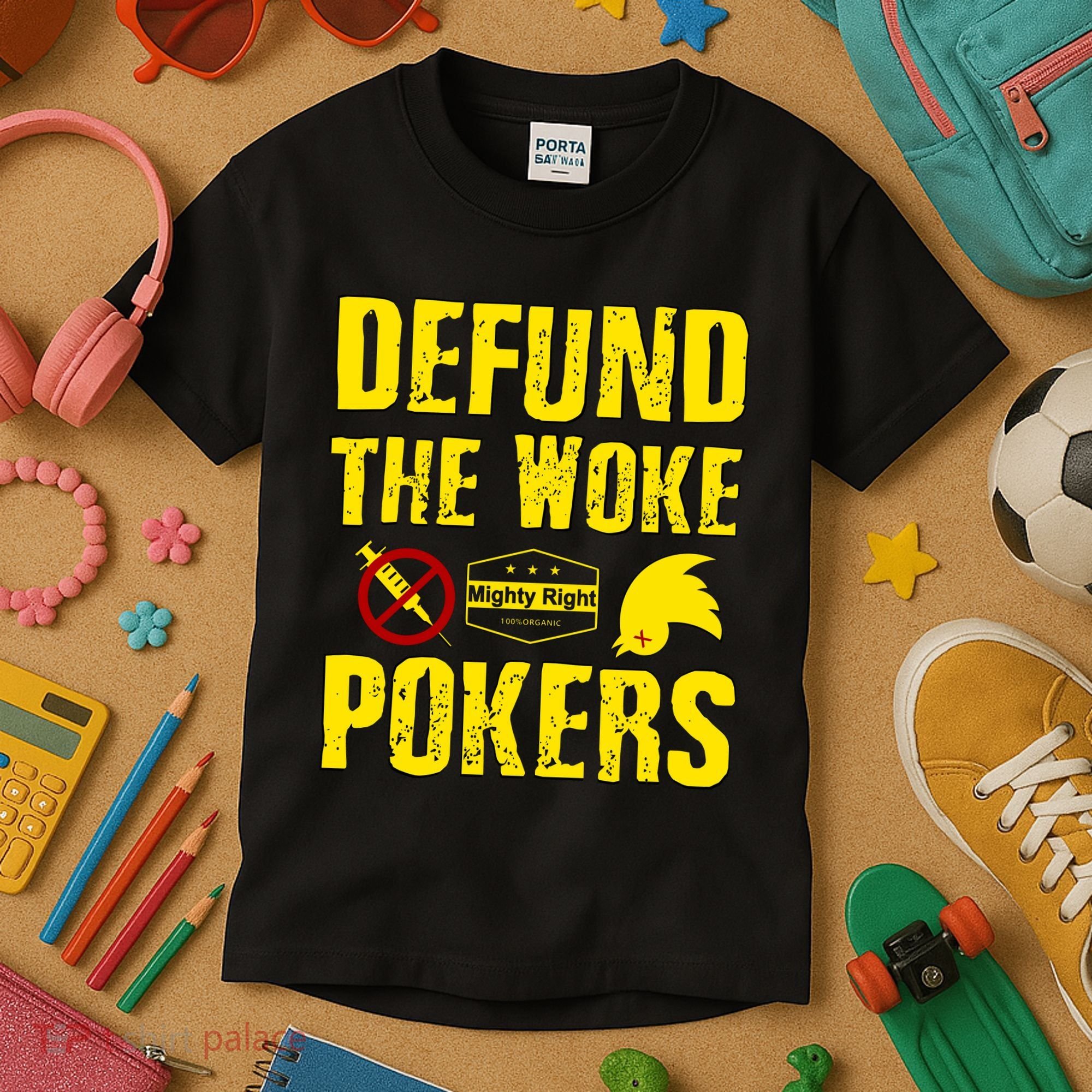 Defund Woke Pokers Kids T-Shirt