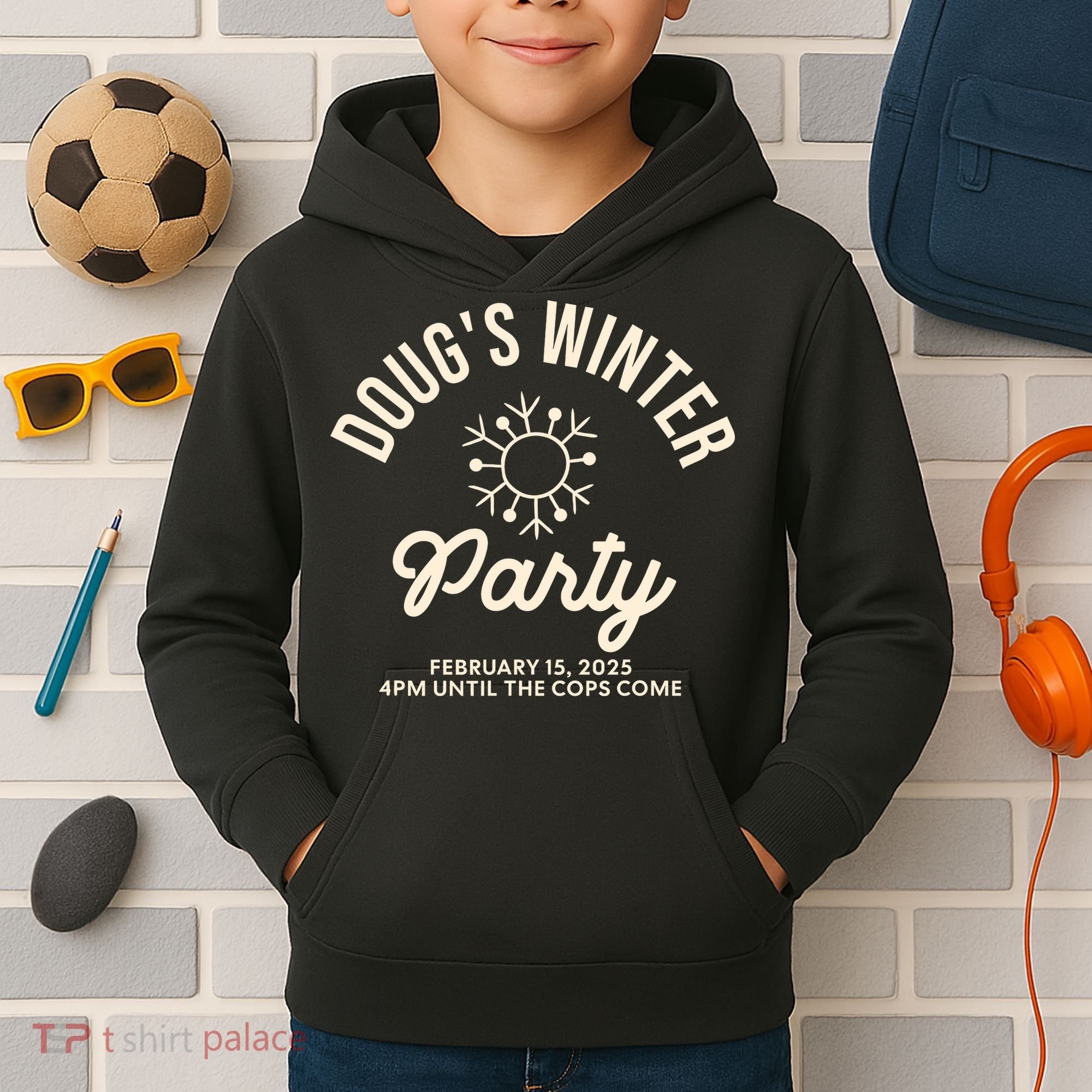 Dougs Winter Party February Kids Hoodie