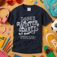 Dougs Winter Party 15 February Invite Dougs Winter Party Kids T-Shirt thumb 3