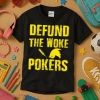 Defund Woke Pokers Kids T-Shirt thumb 3