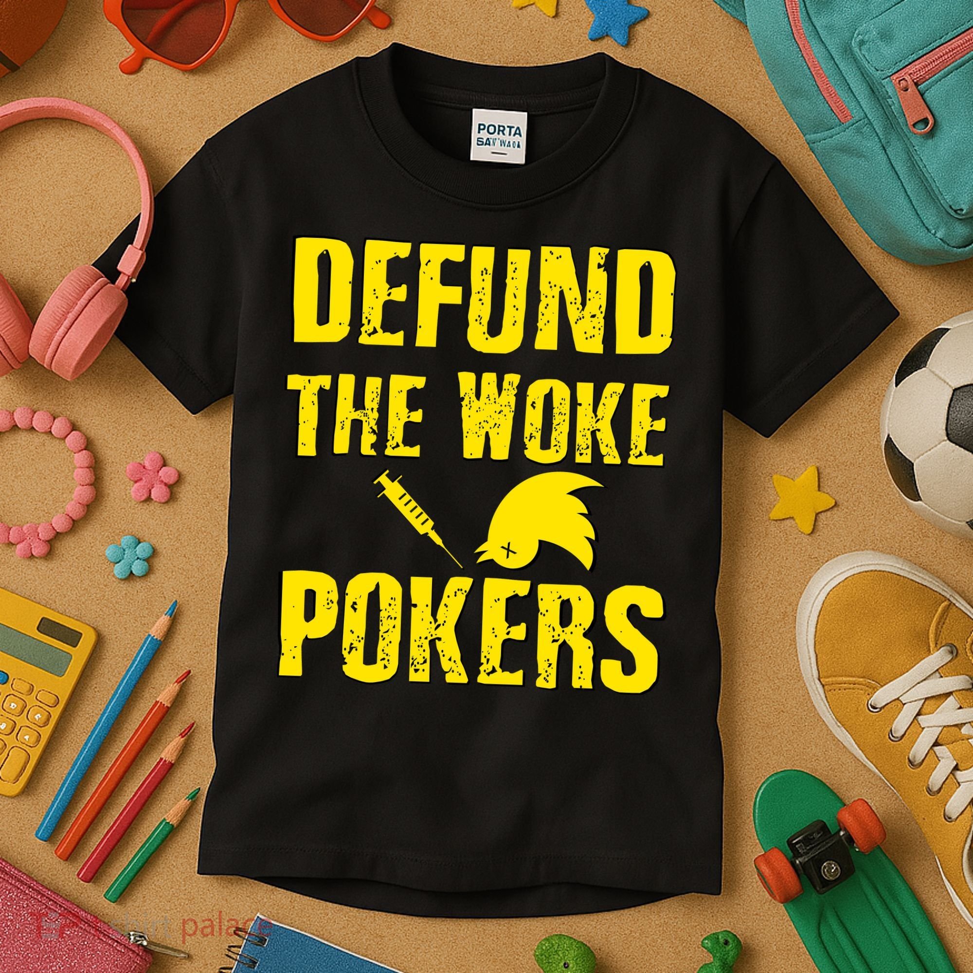 Defund Woke Pokers Kids T-Shirt