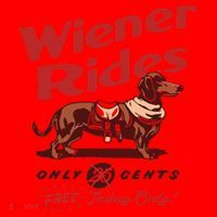 Dachshund Wiener Rides Only 25 Cents Free Today Only Santa Hat thumb 1