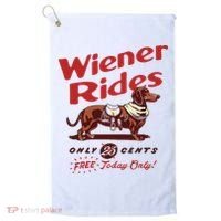Dachshund Wiener Rides Only 25 Cents Free Today Only Golf Towel thumb 0