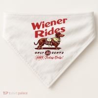 Dachshund Wiener Rides Only 25 Cents Free Today Only USA-Made Doggie Bandana thumb 0