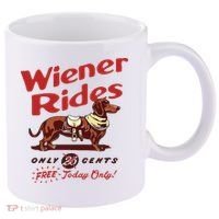 Dachshund Wiener Rides Only 25 Cents Free Today Only 11oz C Handle Ceramic Mug thumb 0