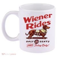 Dachshund Wiener Rides Only 25 Cents Free Today Only 11oz C Handle Ceramic Mug thumb 2