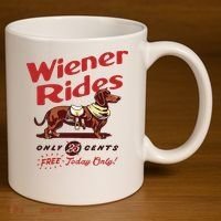 Dachshund Wiener Rides Only 25 Cents Free Today Only 11oz C Handle Ceramic Mug thumb 3